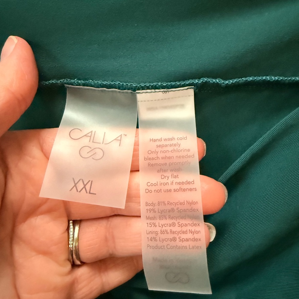 CALIA Wide Banded High Rise High Leg Swim Bottoms Sea Green Sz XXL NWT - Picture 7 of 11